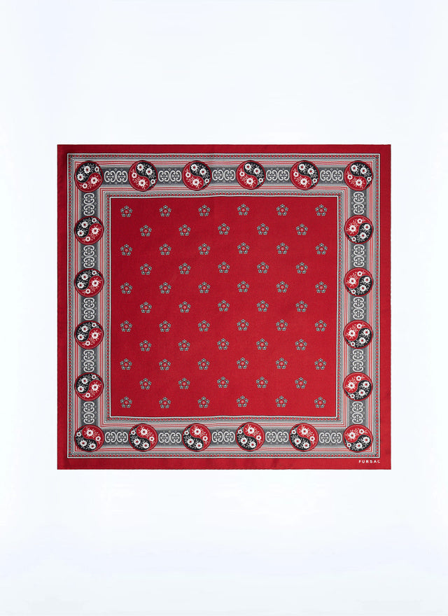 Silk pocket square with yin yang