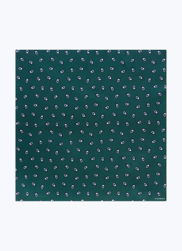 Printed silk twill pocket square