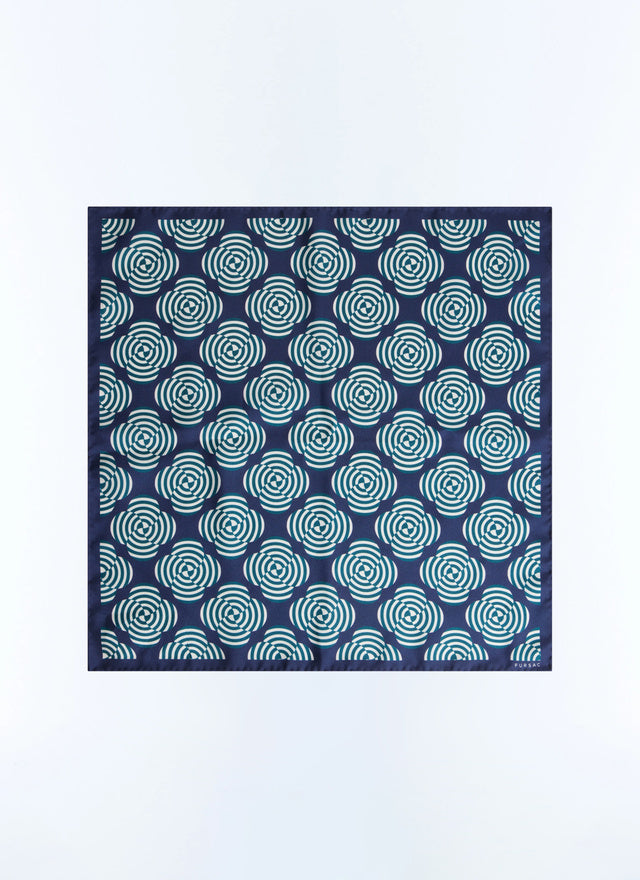 Silk twill pocket square with pattern