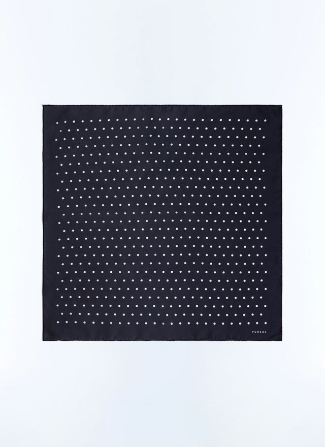 Polka dot silk twill pocket square