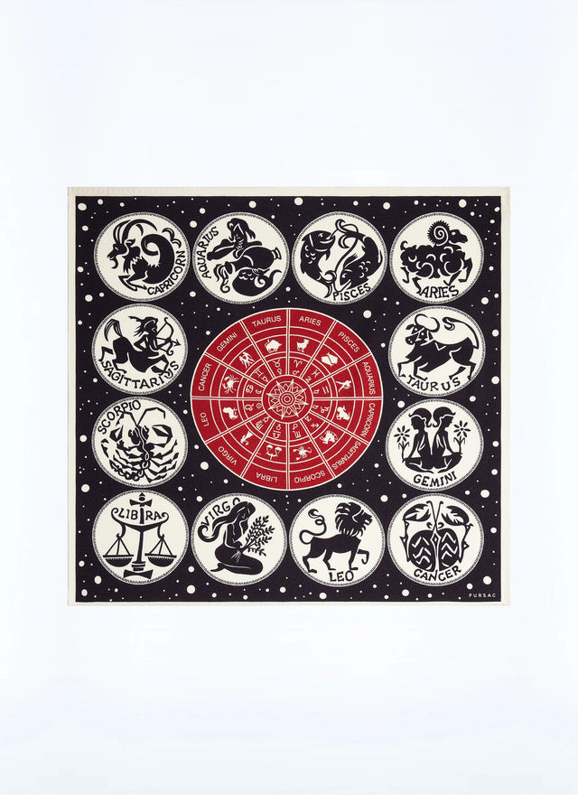Printed silk and wool pocket square