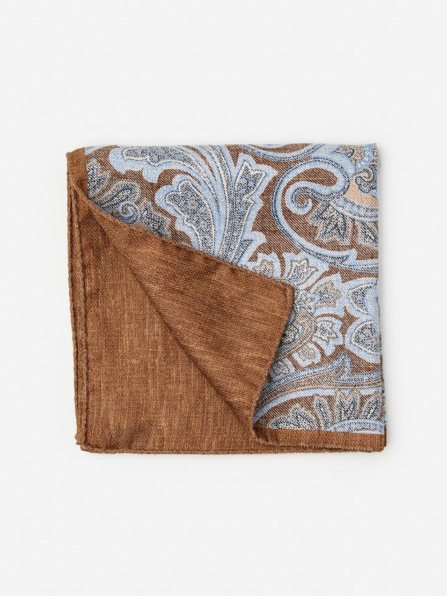 Light Brown/Chambray Silk Pocket Square | Men's Pocket Squares | J.McLaughlin