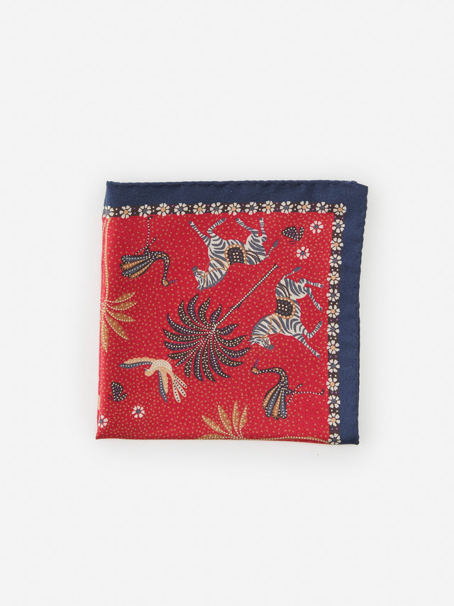 Red/Multi Desert Palm Silk Pocket Square | Men's Pocket Squares | J.McLaughlin
