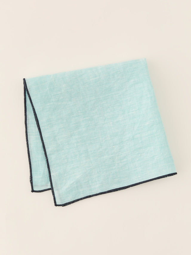 Aqua Solid Linen Pocket Square | Men's Pocket Squares | J.McLaughlin