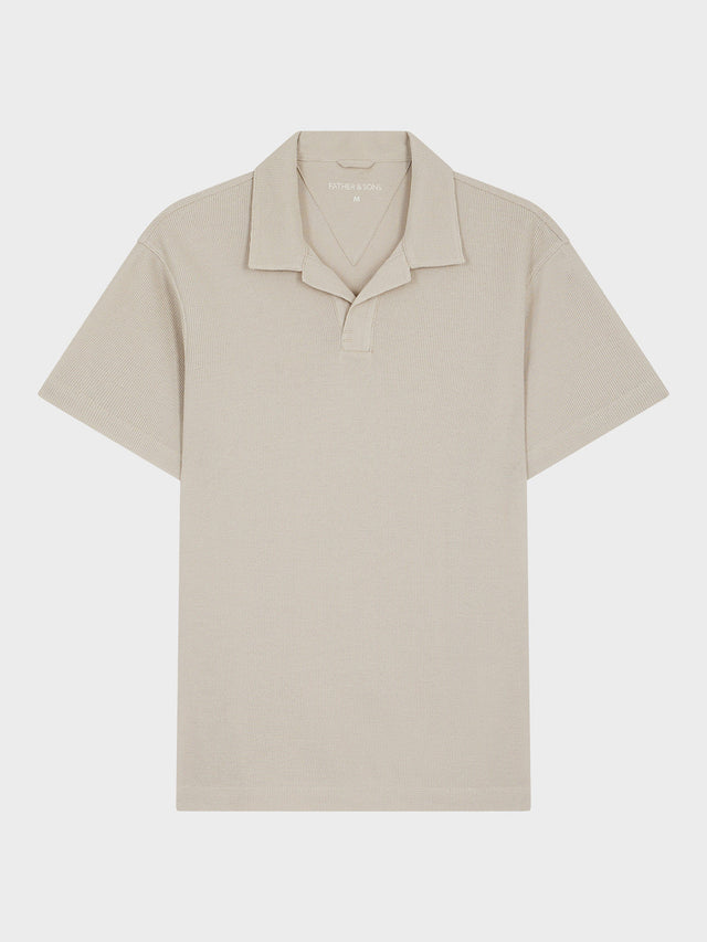Polo slim en coton beige