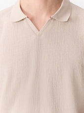 Polo Regular En Coton Beige