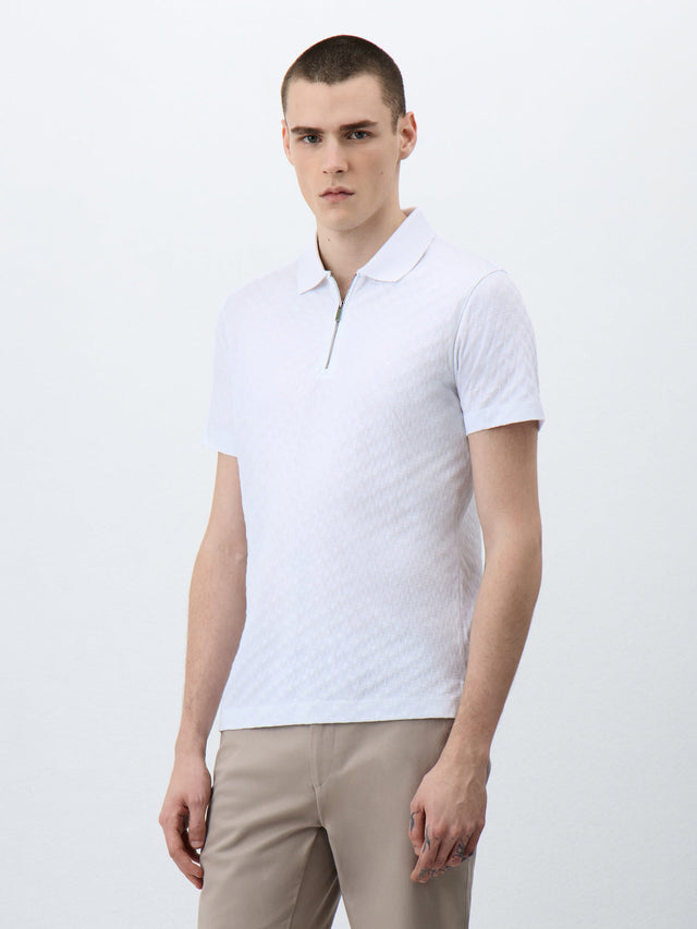 Polo Slim en coton blanc