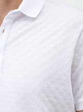 Polo Slim En Maille Coton Blanc
