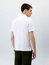 Polo Slim En Maille Coton Blanc