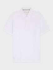 Polo Slim En Maille Coton Blanc