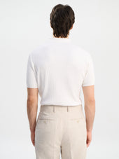 Polo Regular En Maille Ajour E Blanche