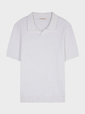 Polo Regular En Maille Ajour E Blanche