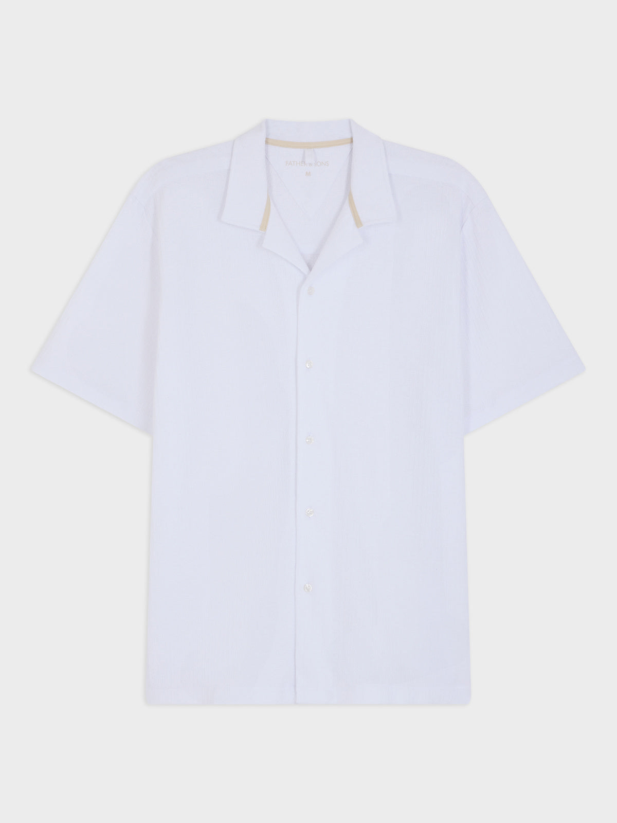 Chemise Manches Courtes Regular En Maille Blanche