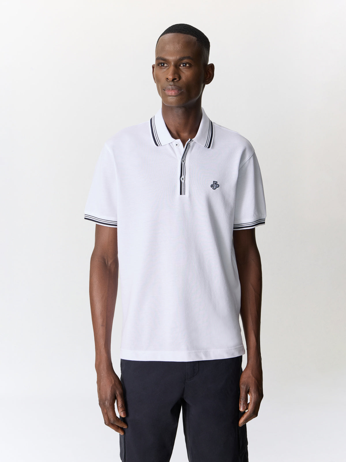 Polo Regular En Coton Blanc