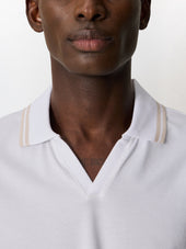 Polo Regular En Coton M Lang Blanc