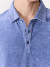 Polo Slim En Jersey Ponge Bleu Chambray