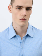 Polo Slim En Coton M Lang Bleu Ciel