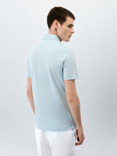 Polo Slim En Coton Bleu Ciel