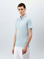 Polo Slim en coton bleu ciel