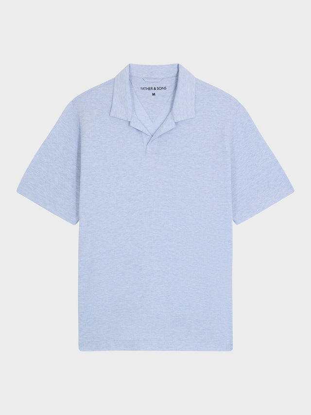 Polo regular en coton bleu ciel