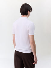 Polo Slim En Maille Coton Et Soie Crue