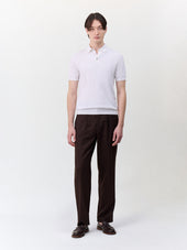 Polo Slim En Maille Coton Et Soie Crue