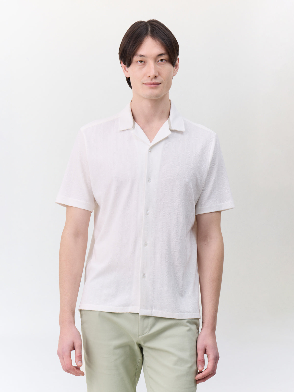 Chemise Manches Courtes Regular En Maille Crue