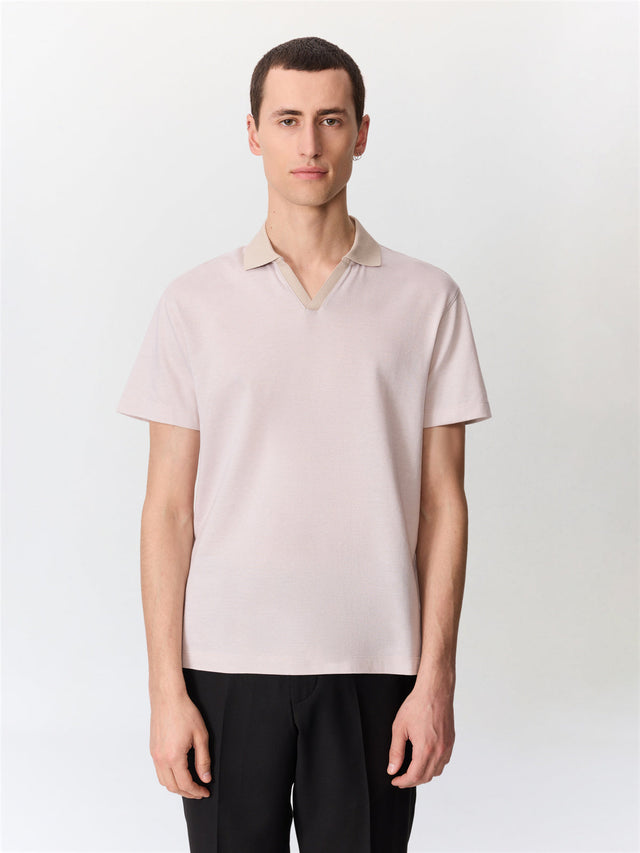 Polo regular en coton beige clair