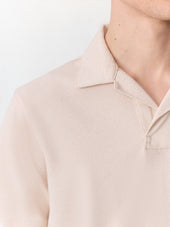 Polo Loose En Maille Beige Clair