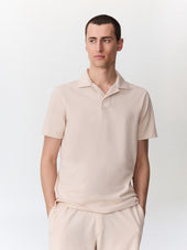 Polo loose en maille beige clair