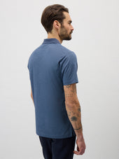 Polo Slim En Coton Bleu Indigo