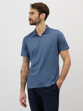 Polo Slim en coton bleu indigo