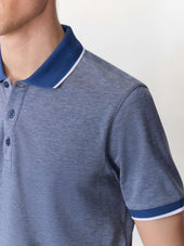 Polo Slim En Coton Bleu Jeans