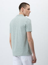 Polo Slim En Coton Et Lin Kaki
