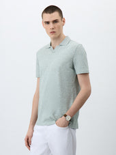 Polo Slim en coton et lin kaki