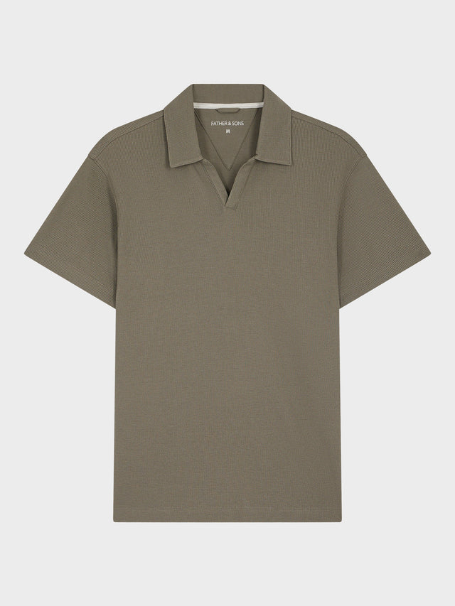 Polo slim en coton kaki
