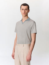 Polo regular en coton kaki