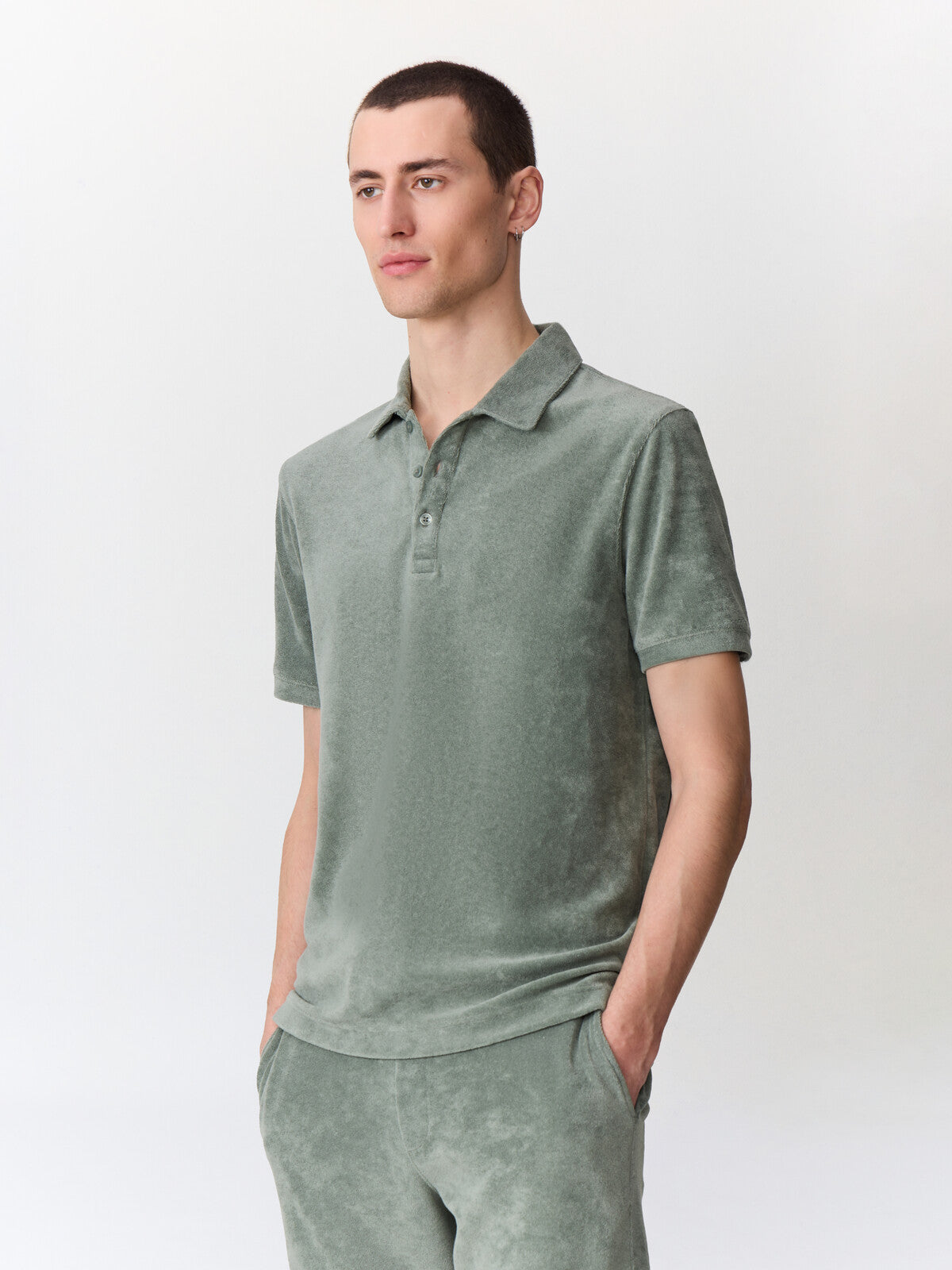 Polo Slim En Jersey Ponge Kaki