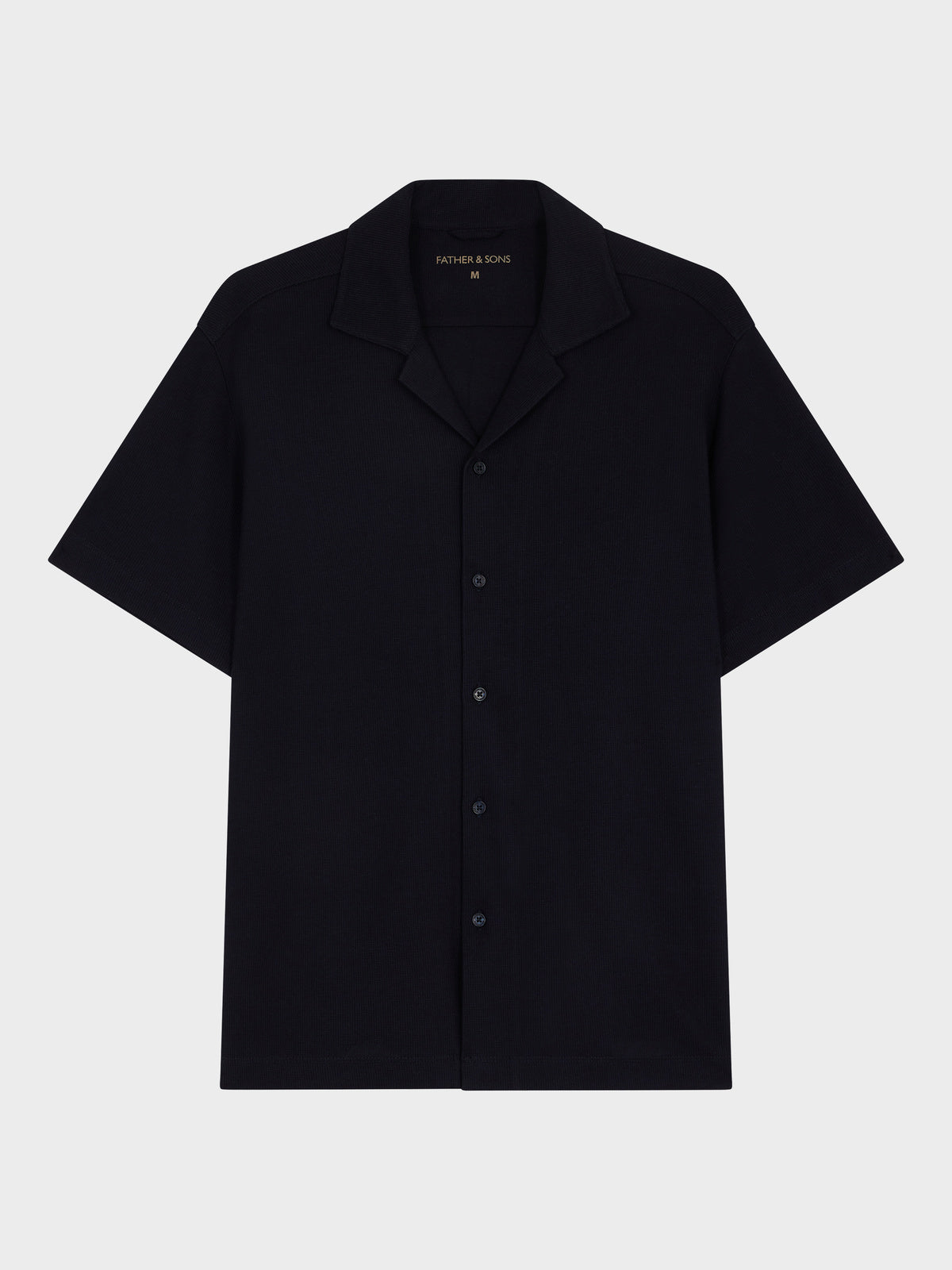 Chemise Manches Courtes Regular En Coton Jacquard Bleu Marine