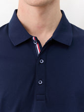 Polo Slim En Coton M Lang Bleu Marine