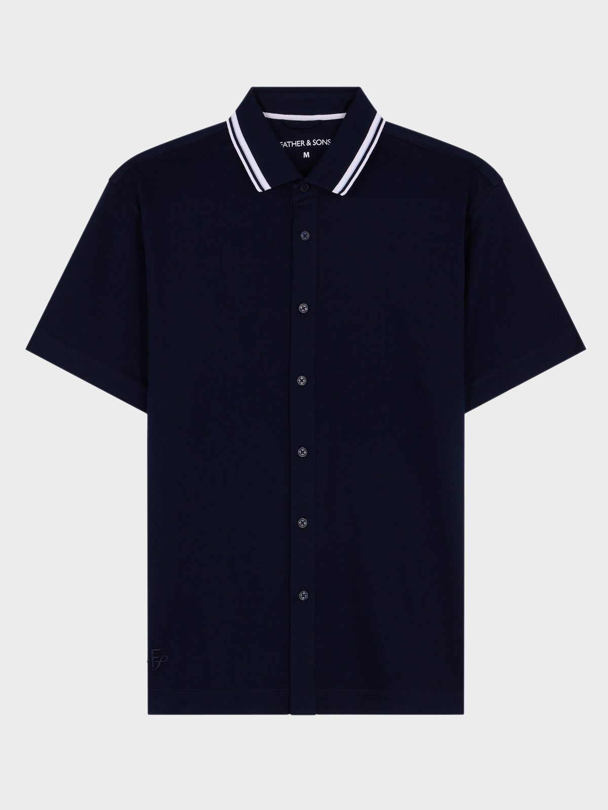 Chemise Manches Courtes Regular En Maille Bleu Marine