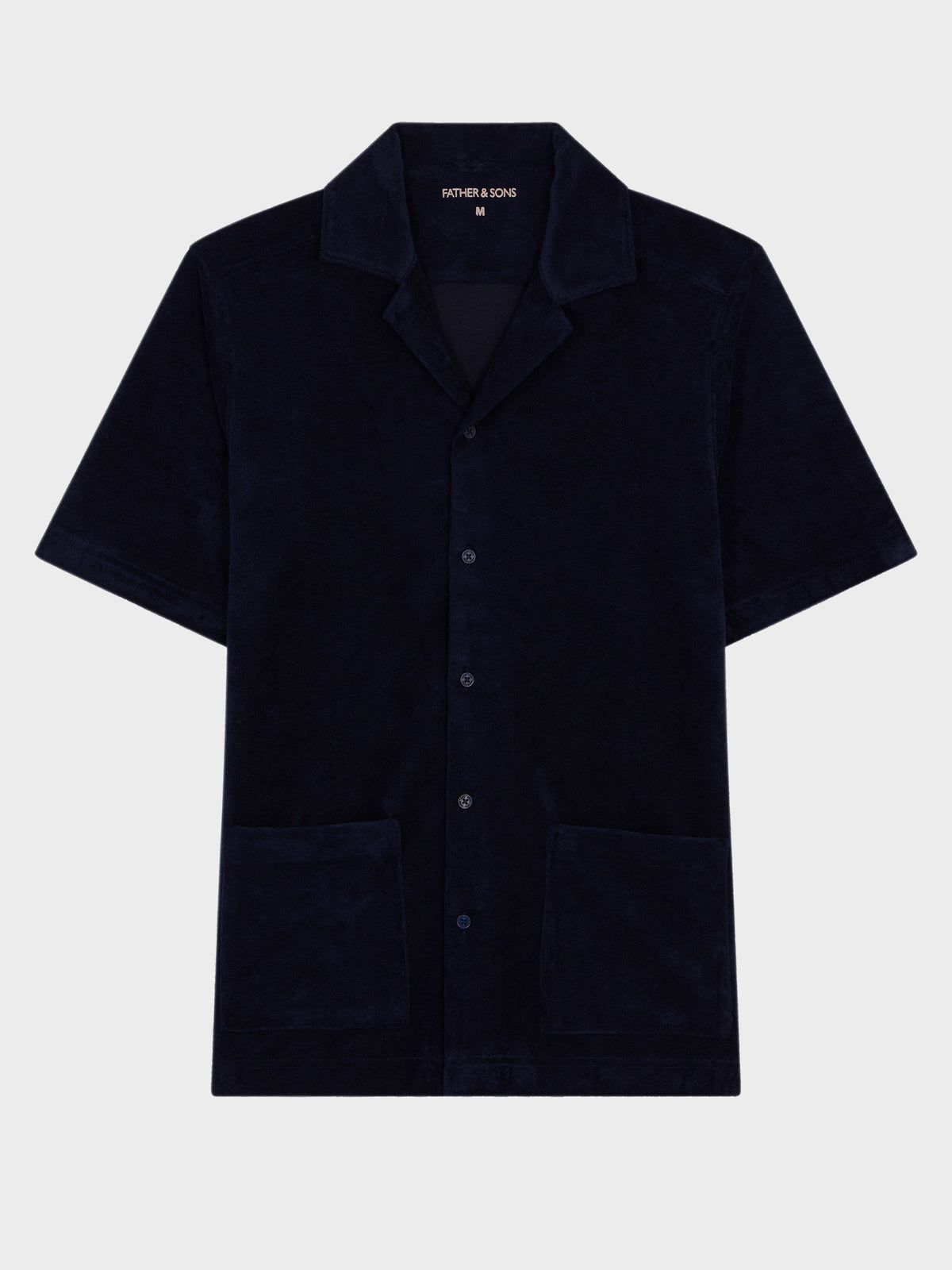 Chemise Manches Courtes Regular En Jersey Ponge Bleu Marine