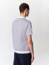 Polo Regular En Maille Bleu Marine