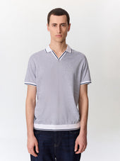 Polo Regular En Maille Bleu Marine