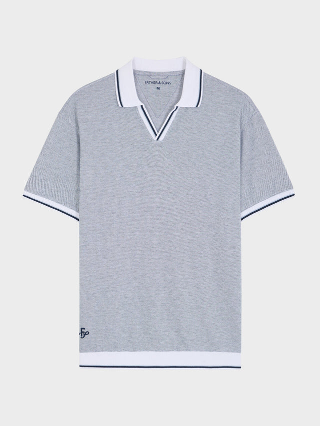 Polo regular en maille bleu marine