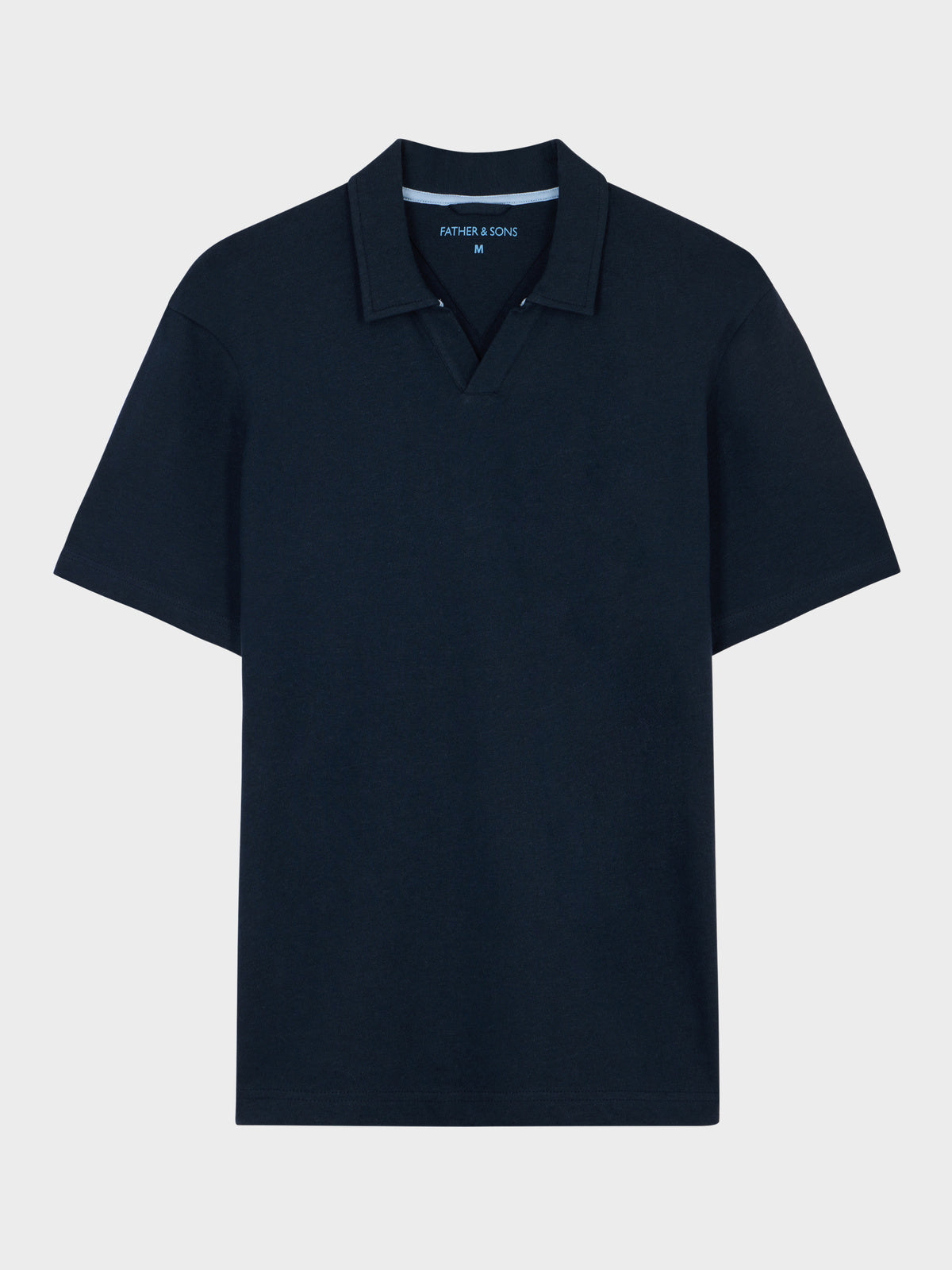 Polo Regular En Coton Et Lin Bleu Marine