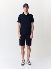 Polo Loose En Maille Bleu Marine