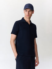 Polo loose en maille bleu marine