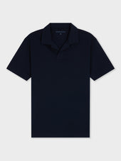 Polo Loose En Maille Bleu Marine