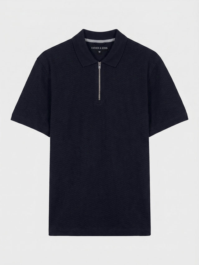 Polo loose en coton bleu marine